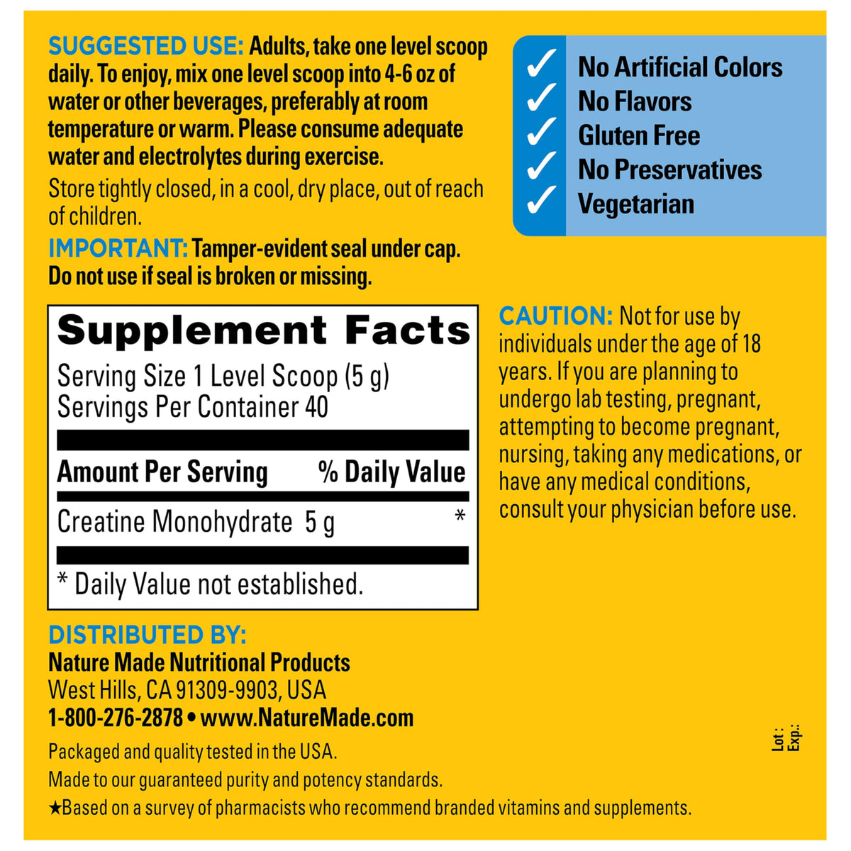 Micronized Creatine Monohydrate Powder 5g per Serving L32383