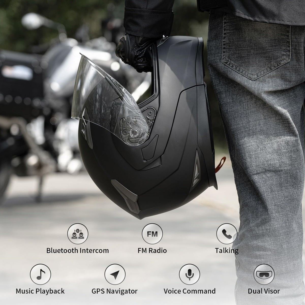 Flip-Up Modular Motorcycle Helmet F2985