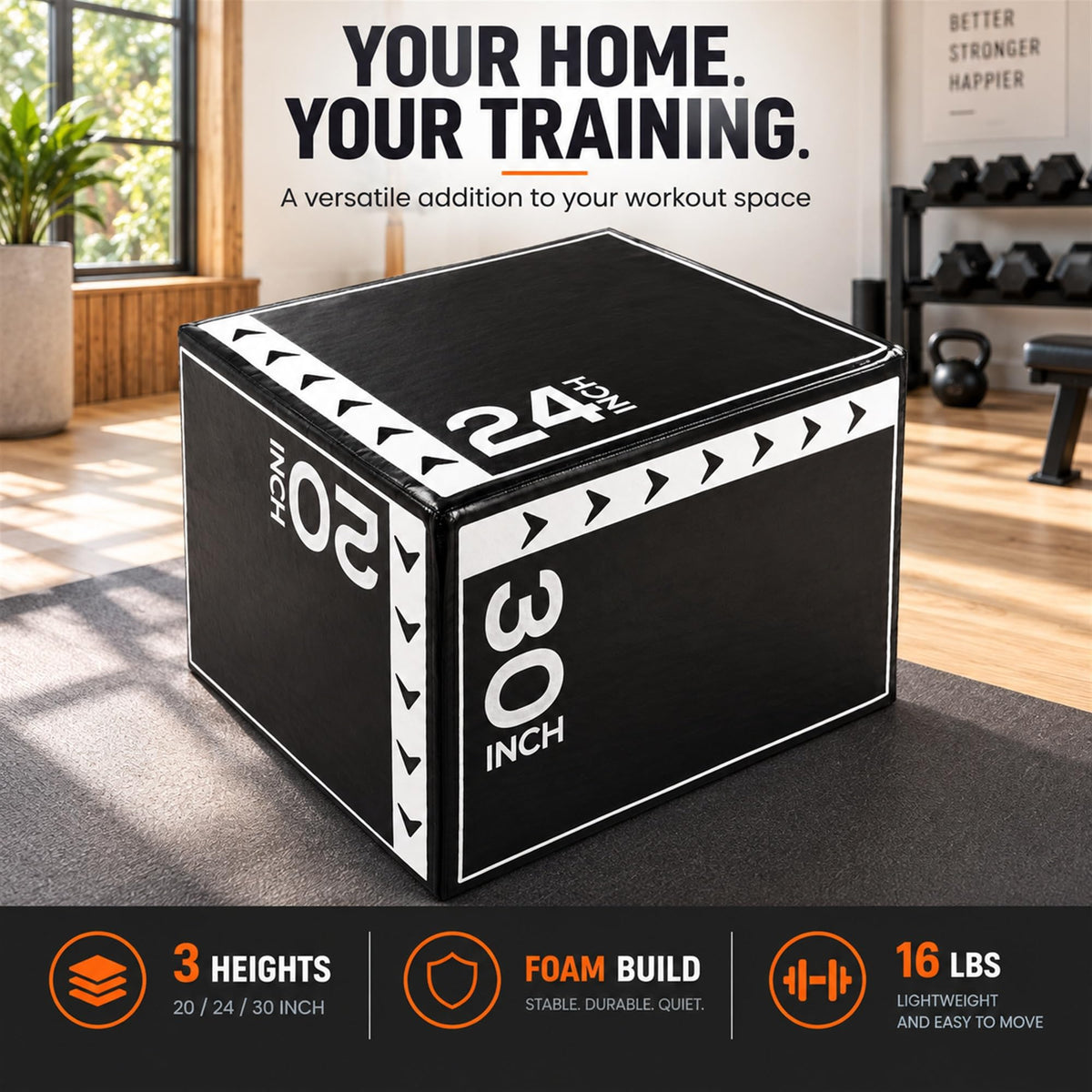 3-in-1 Foam Plyometric Jump Box H1505