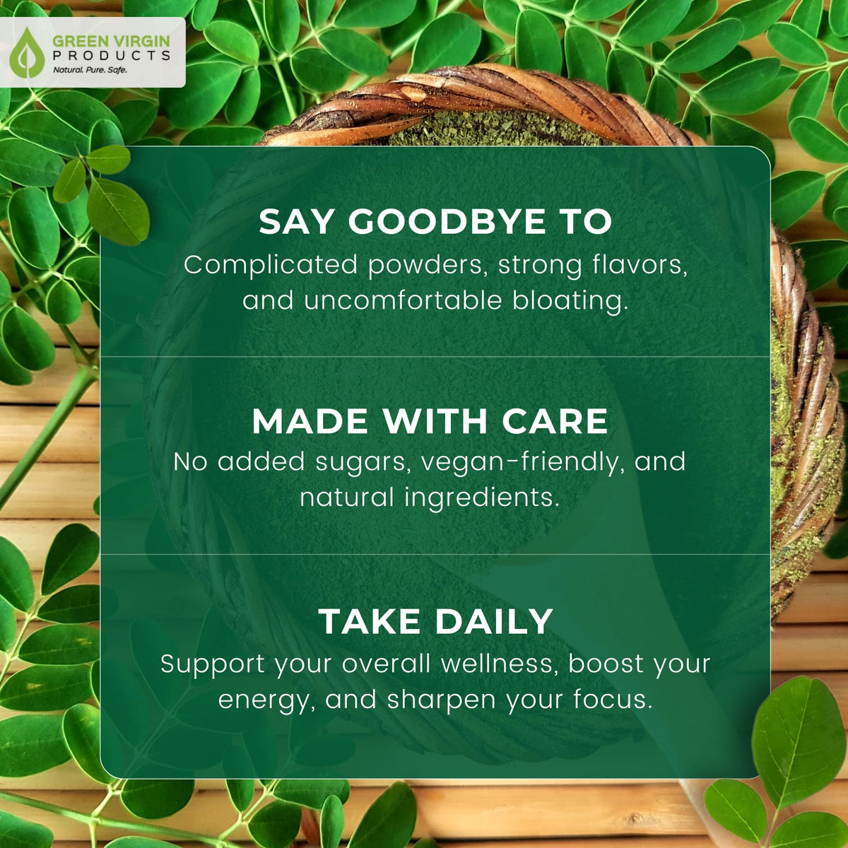 Organic Moringa Leaf Powder Vegan Capsules X145