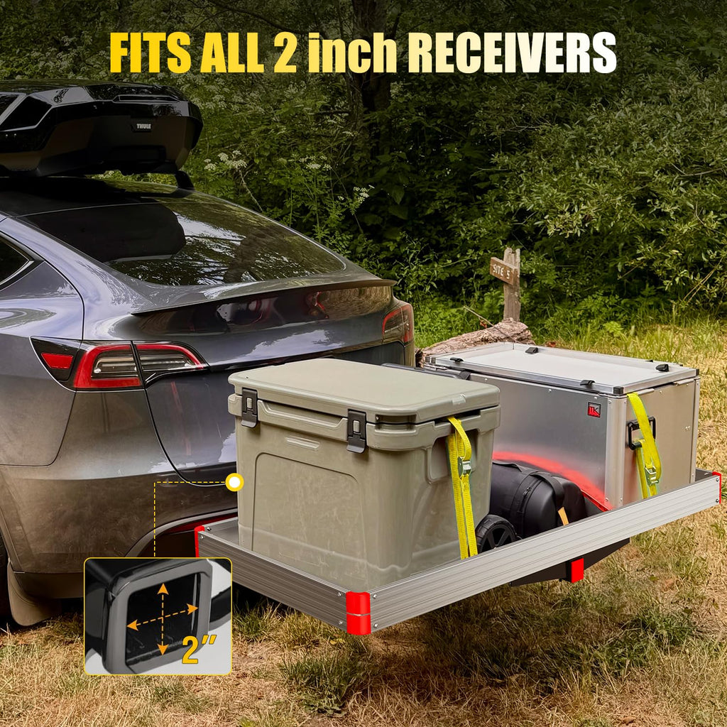Aluminum Hitch Cargo Carrier 60" x 22" x 3.25" 500 lbs Cargo Basket for 2" Receiver E167016