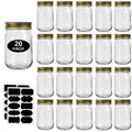 12oz Glass Mason Jars with Lids 20 Pack I61772