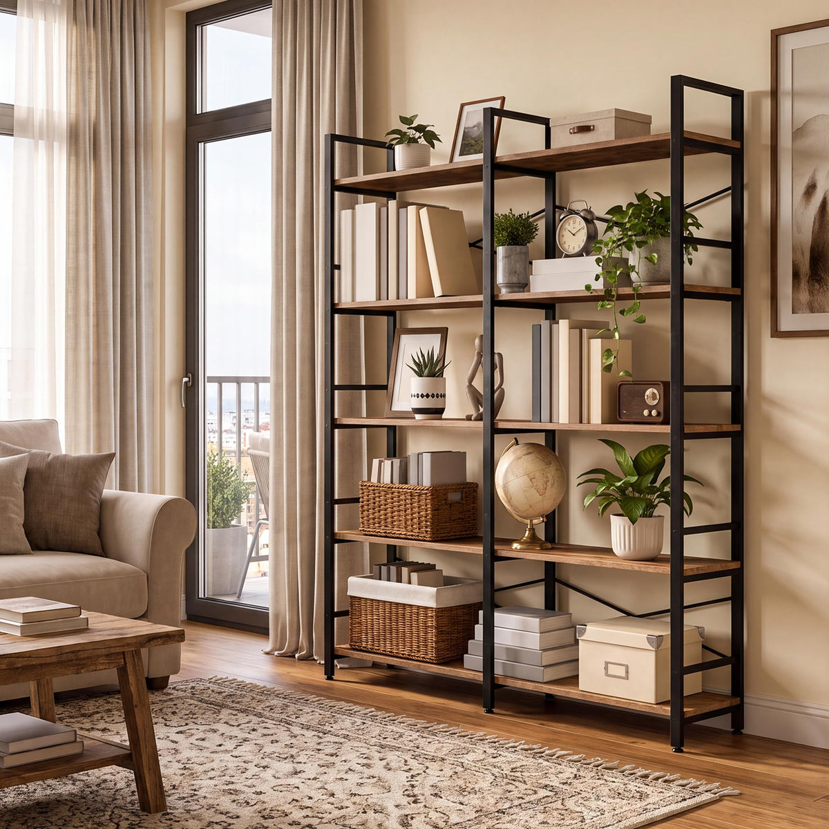 5 Tier Bookshelf with 10 Open Shelves U953108