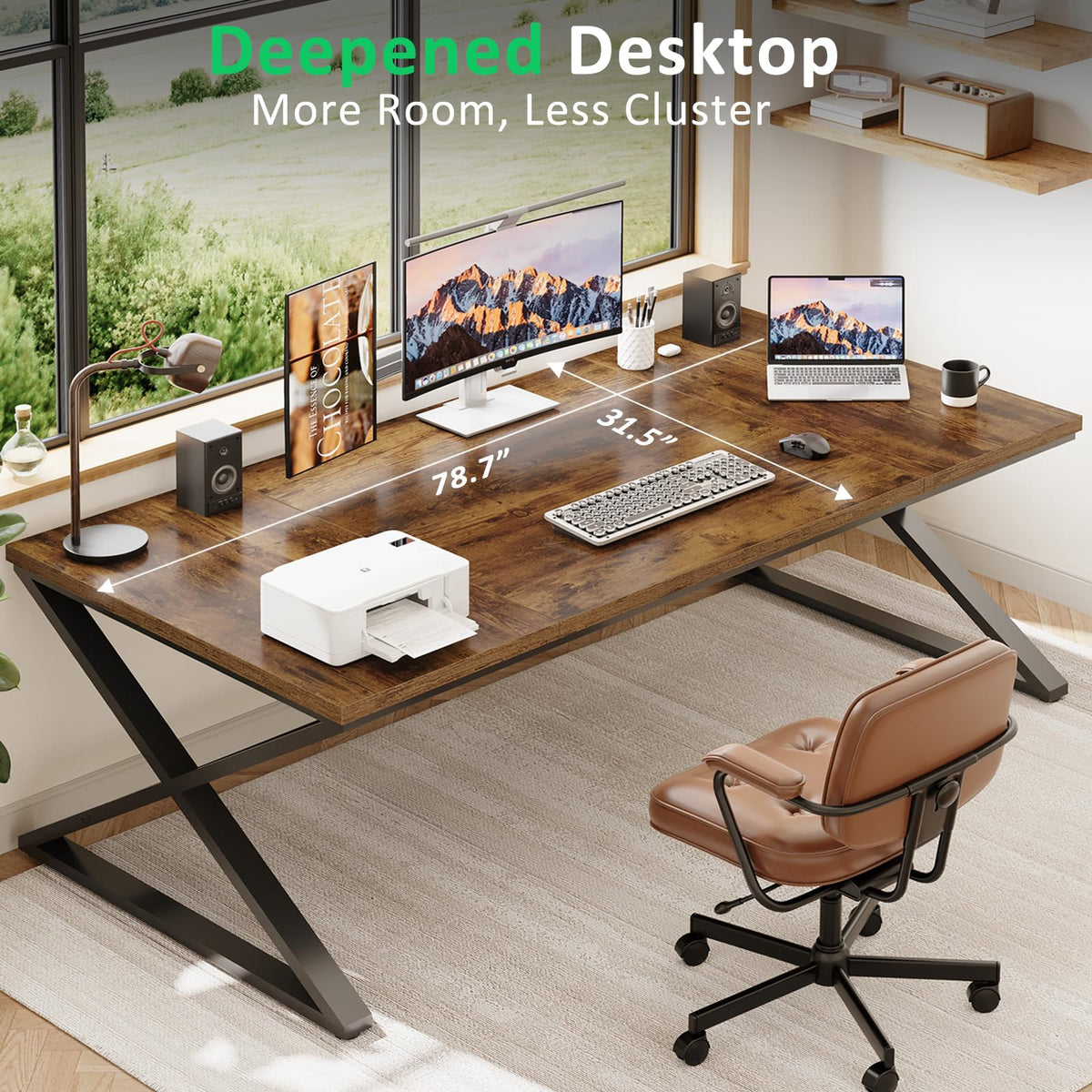 78.7" Extra Long Computer Desk R265