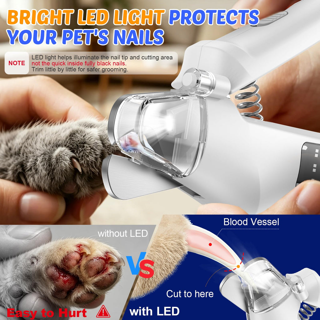 2-in-1 Dog Cat Nail Clippers and Grinder with Light U482378