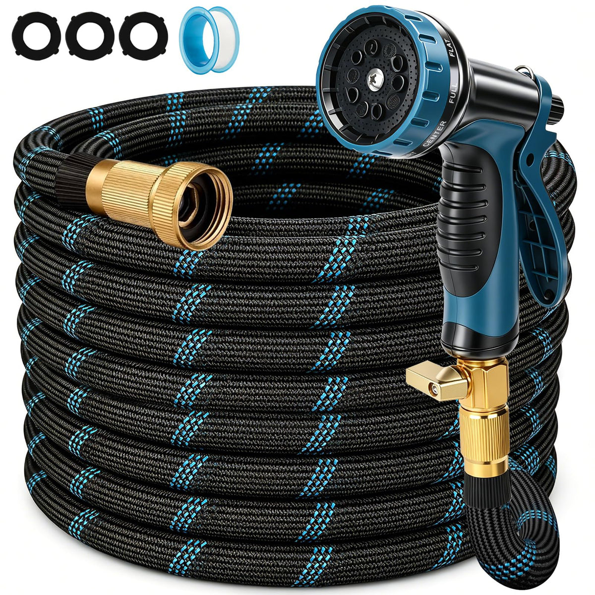 100ft Lightweight Flexible Garden Hose with 10-Function Sprayer A991121