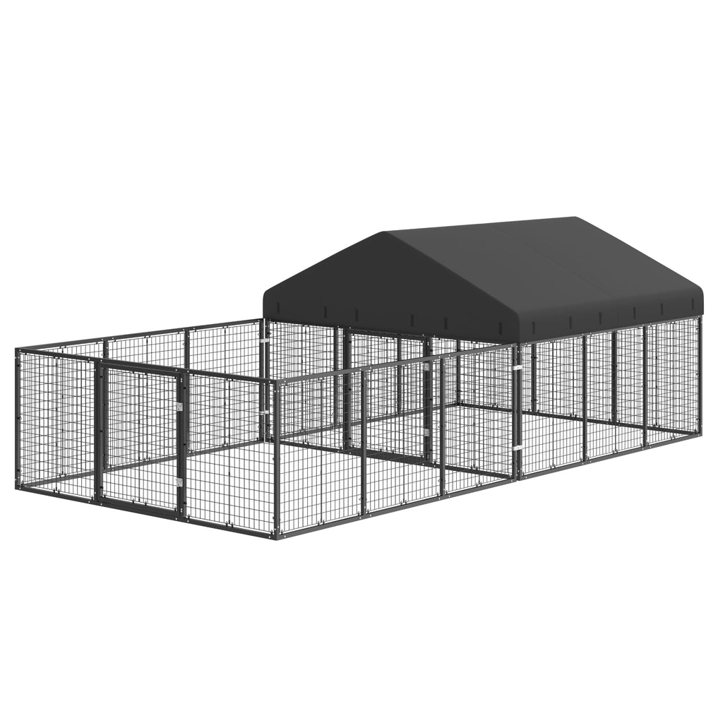 Outdoor Dog Kennel with Dog Fence N39650