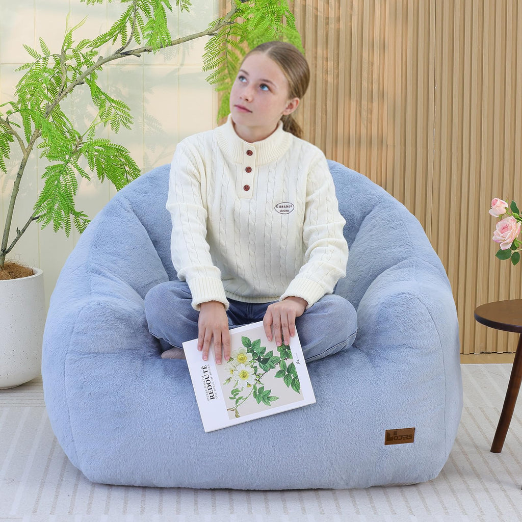 Light Blue Corduroy Bean Bag Chair T9914