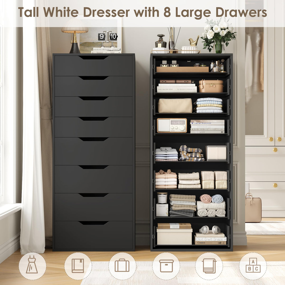 Black 8 Drawer Dresser Z216669