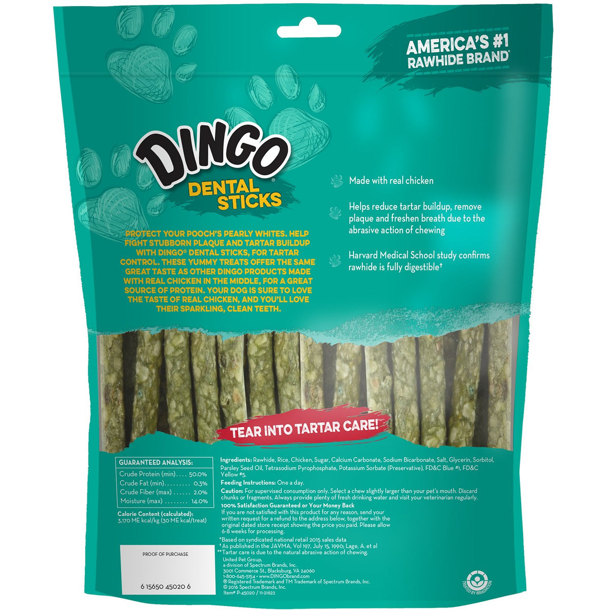 Chicken & Parsley Dental Sticks Dog Treats 48 Count M4310