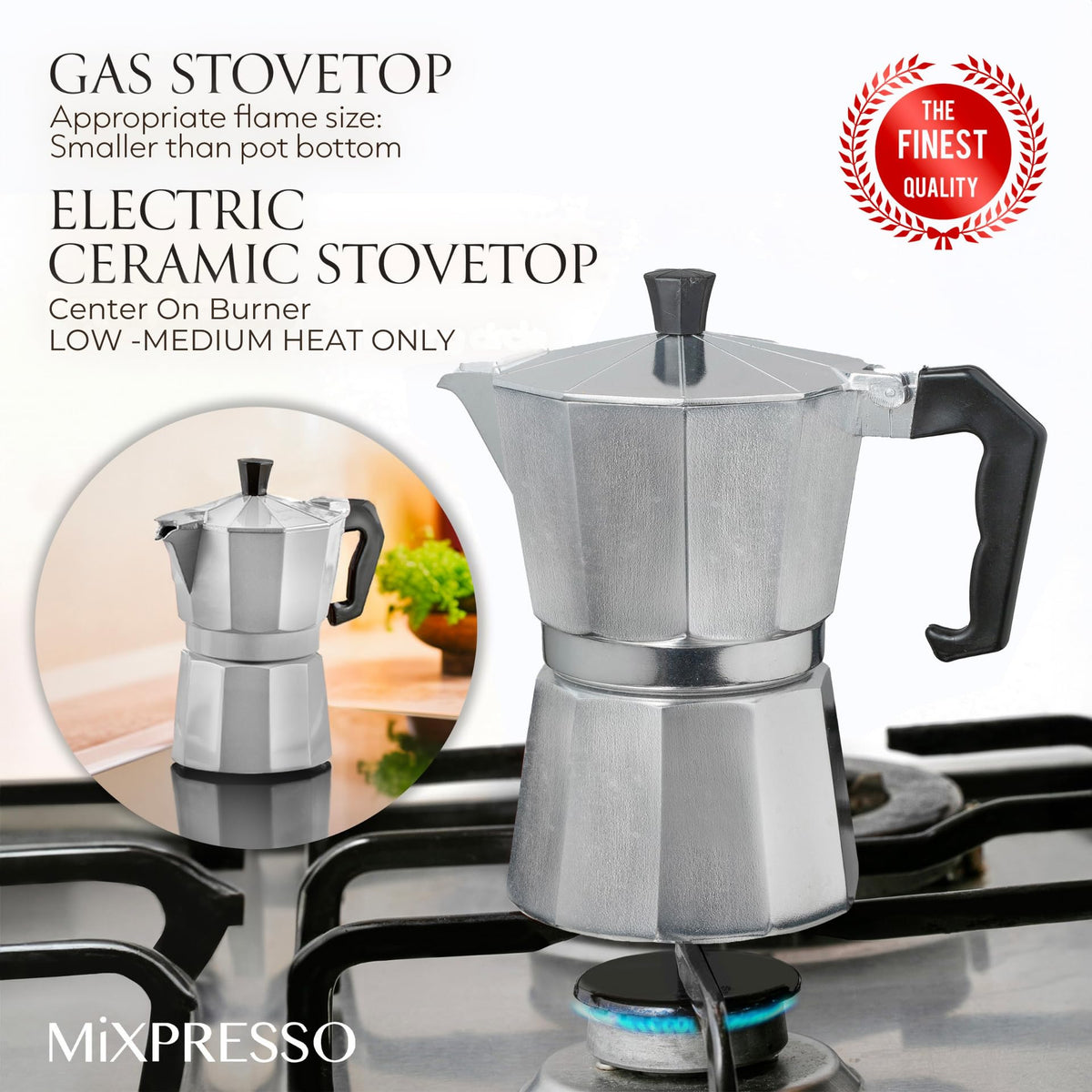 3 Cup Moka Pot Stovetop Espresso Maker O545