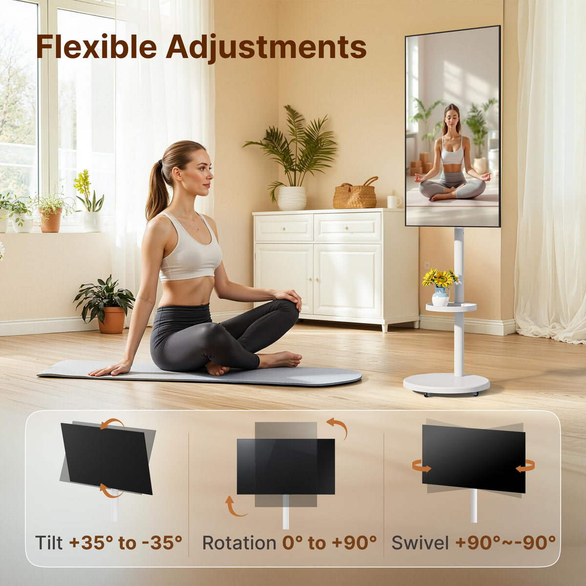 White Rolling TV Stand P657229