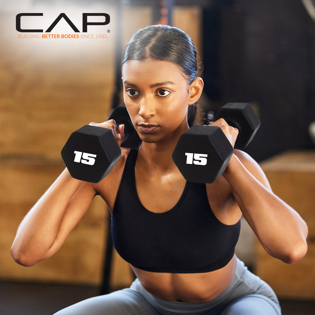 Black 20 lb Neoprene Dumbbell Pair T661083