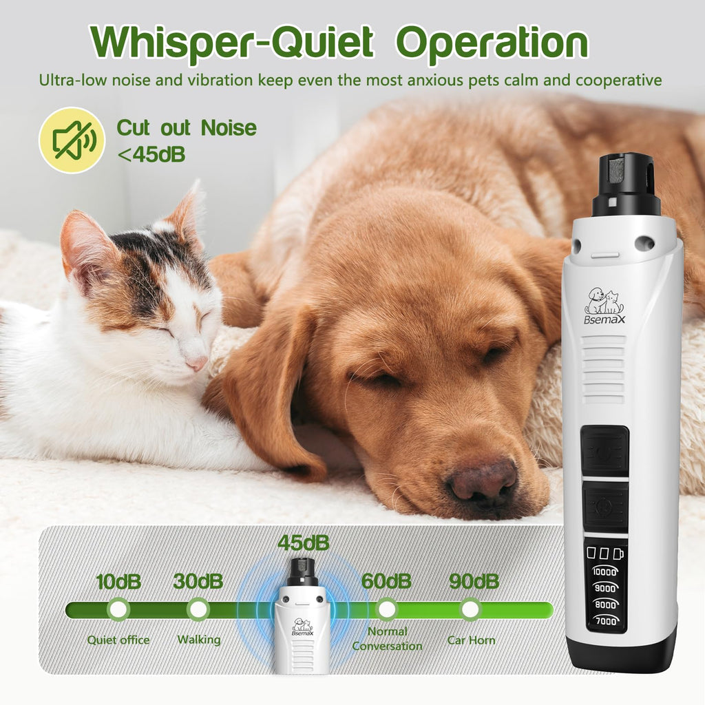 4-Speed Rechargeable Quiet Electric Dog Nail Grinder T766344