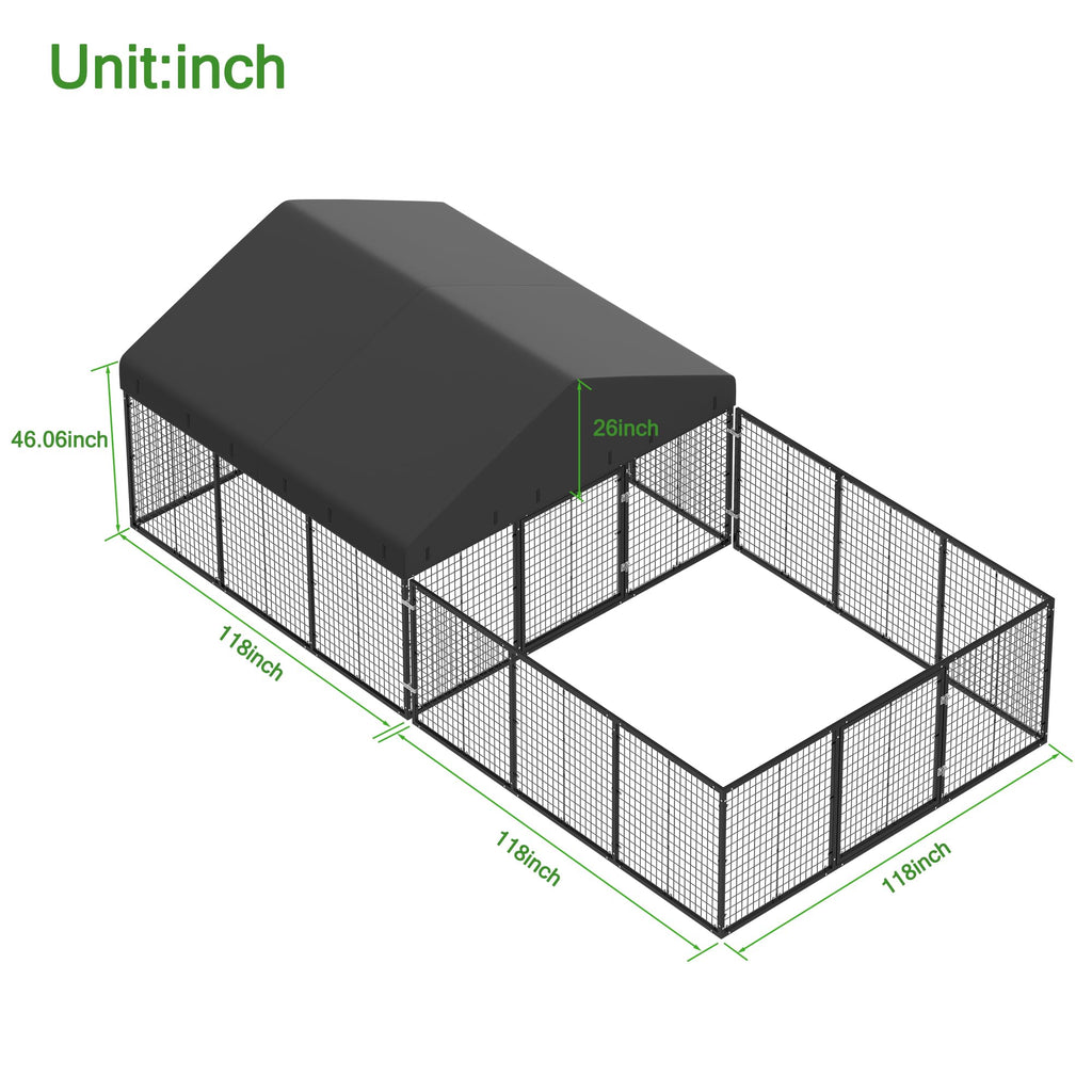 Outdoor Dog Kennel with Dog Fence N39650
