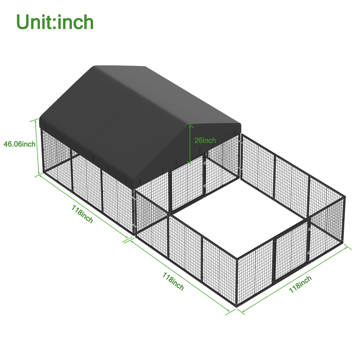 Outdoor Dog Kennel with Dog Fence N39650