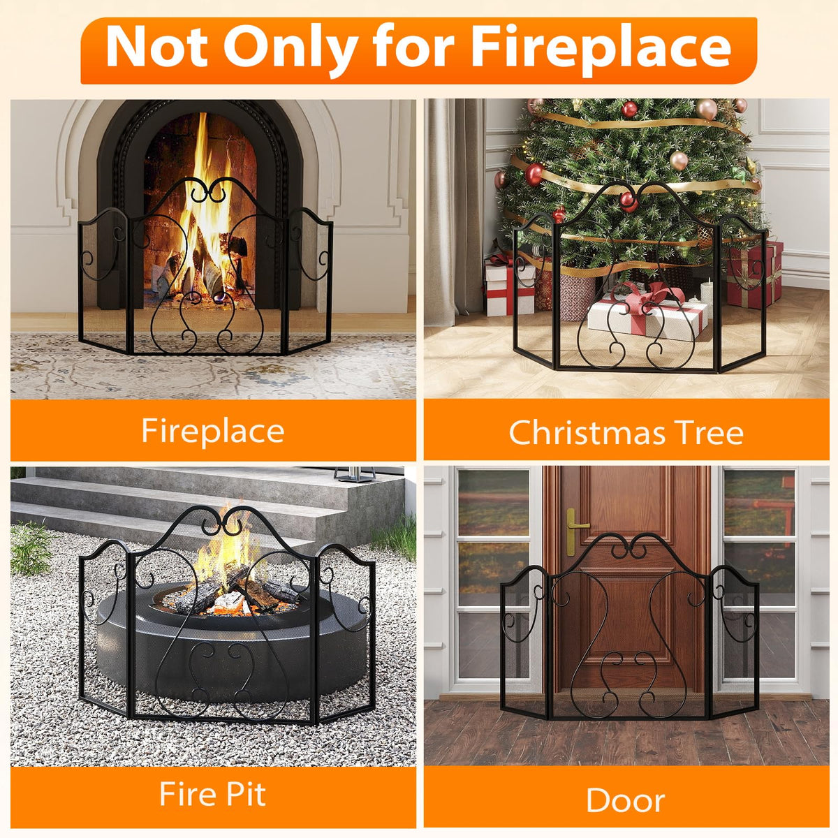 Foldable Fireplace Screen J830