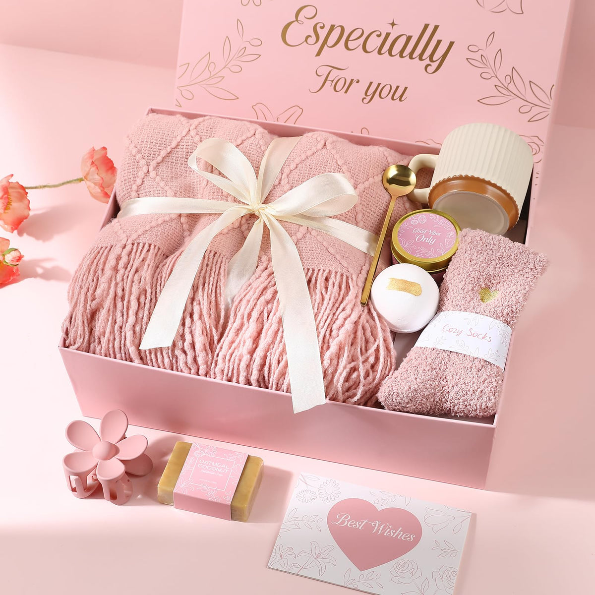 Get Well Soon Gifts Baskets for Women (Pink) G20775