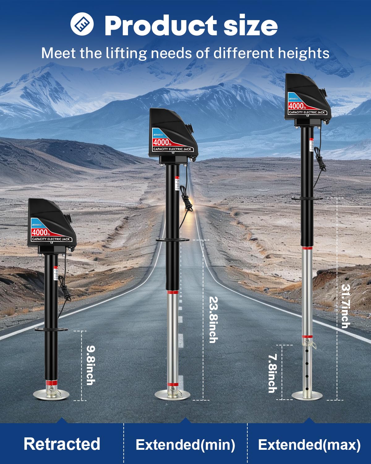 Electric Trailer Jack 4000lbs A-Frame I868