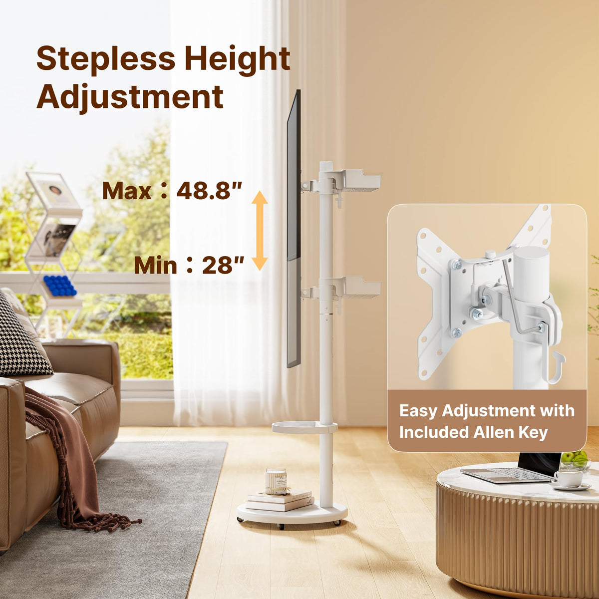 White Rolling TV Stand P657229