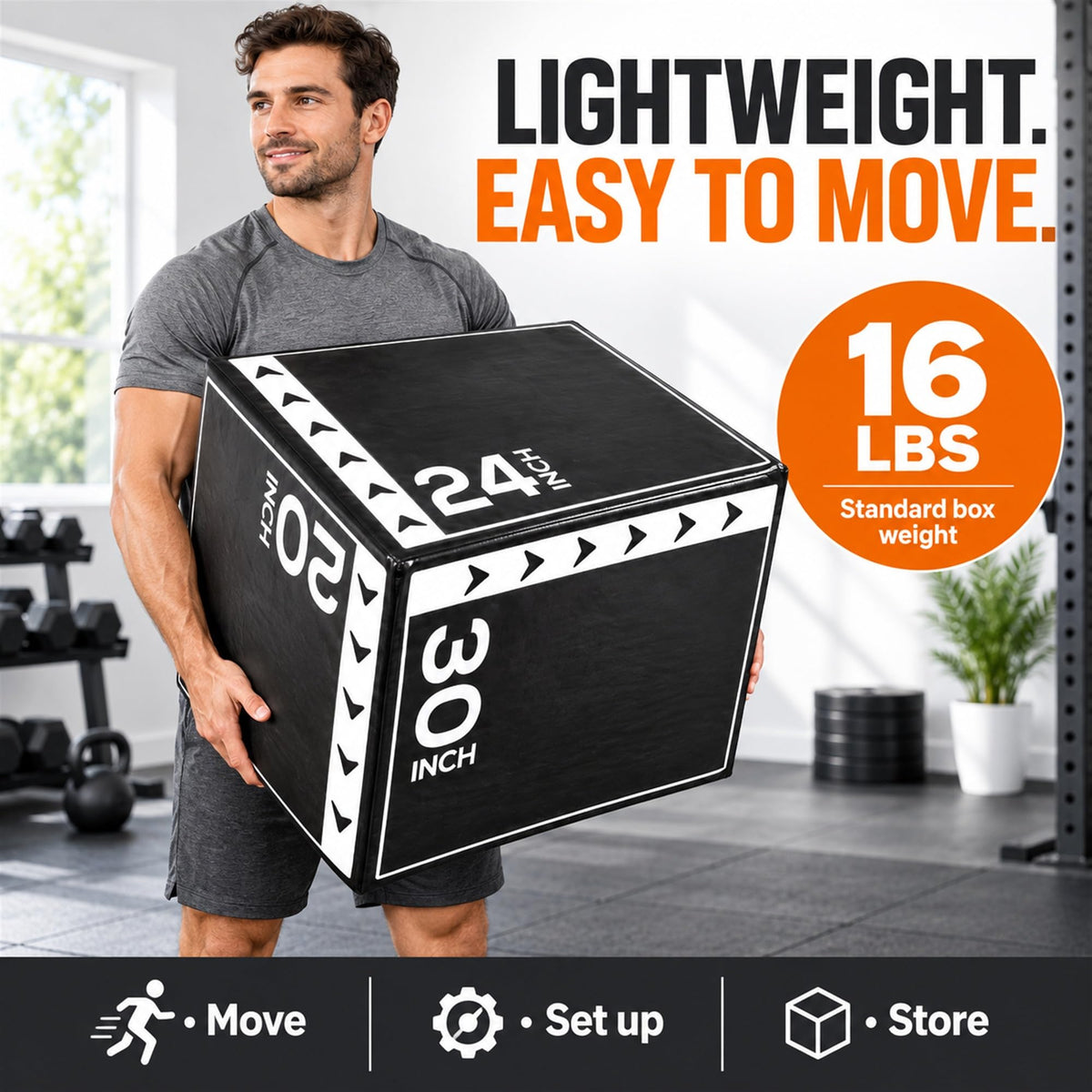 3-in-1 Foam Plyometric Jump Box H1505