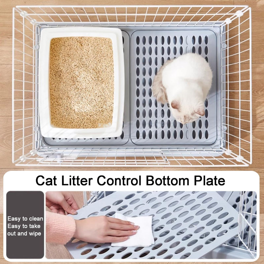 Detachable Metal Wire Cat Enclosure with Litter Box M11265