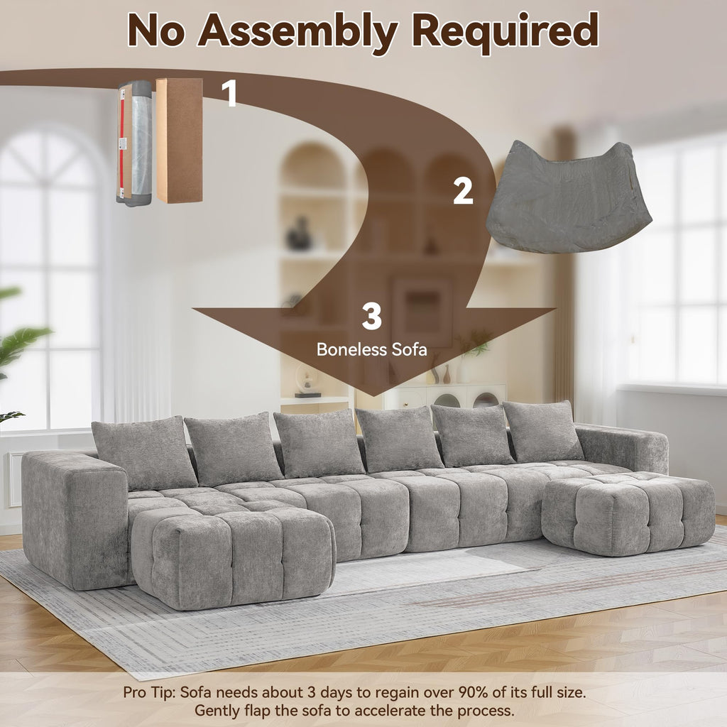 Light Grey Oversized Tufted Memory Foam Loveseat Q180523