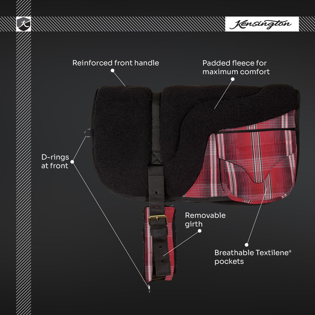 Fleece Bareback Pad with Foam Center and Double Billet Straps L1975