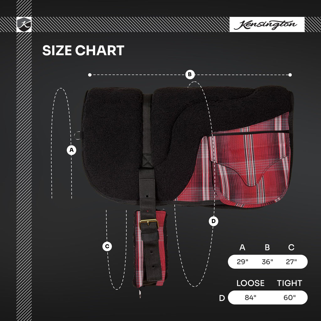 Fleece Bareback Pad with Foam Center and Double Billet Straps L1975
