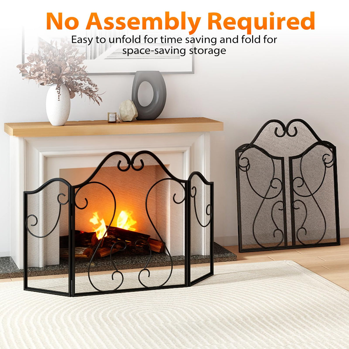 Foldable Fireplace Screen J830