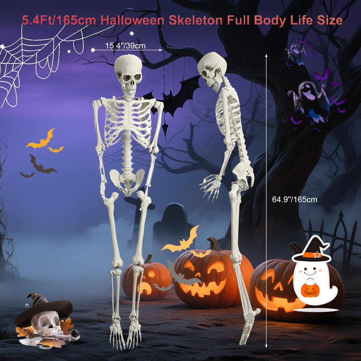 5.4FT Posable Life Size Skeleton N553