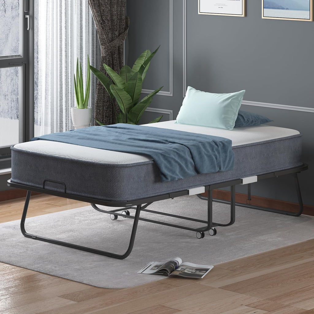 Twin Size Folding Bed with 4 Inch Foam Mattress Z79965