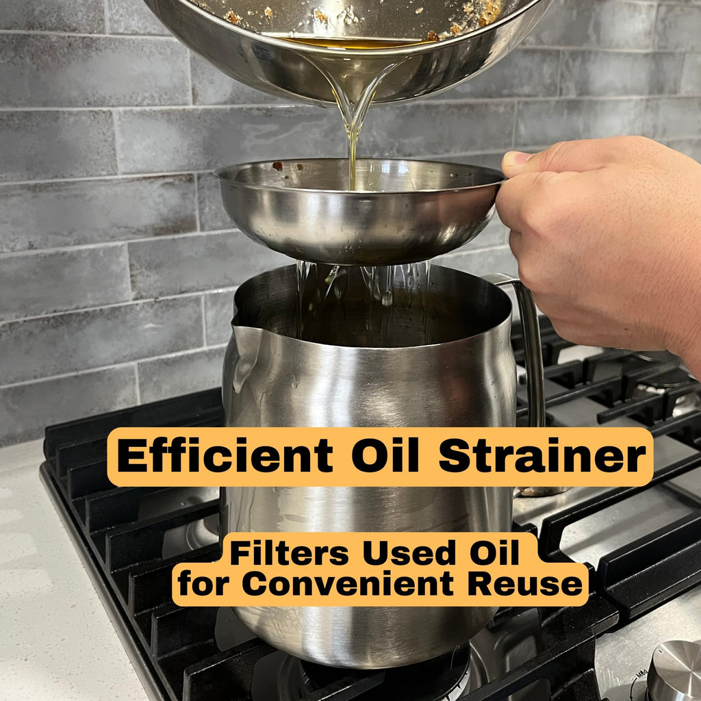 304 Stainless Steel Deep Fryer Pot with Basket and Oil Strainer, 3.5 L B9277