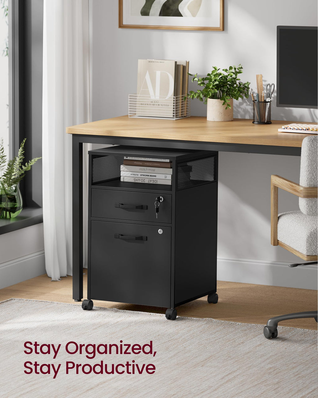 2 Drawer File Cabinet with Lock P9560