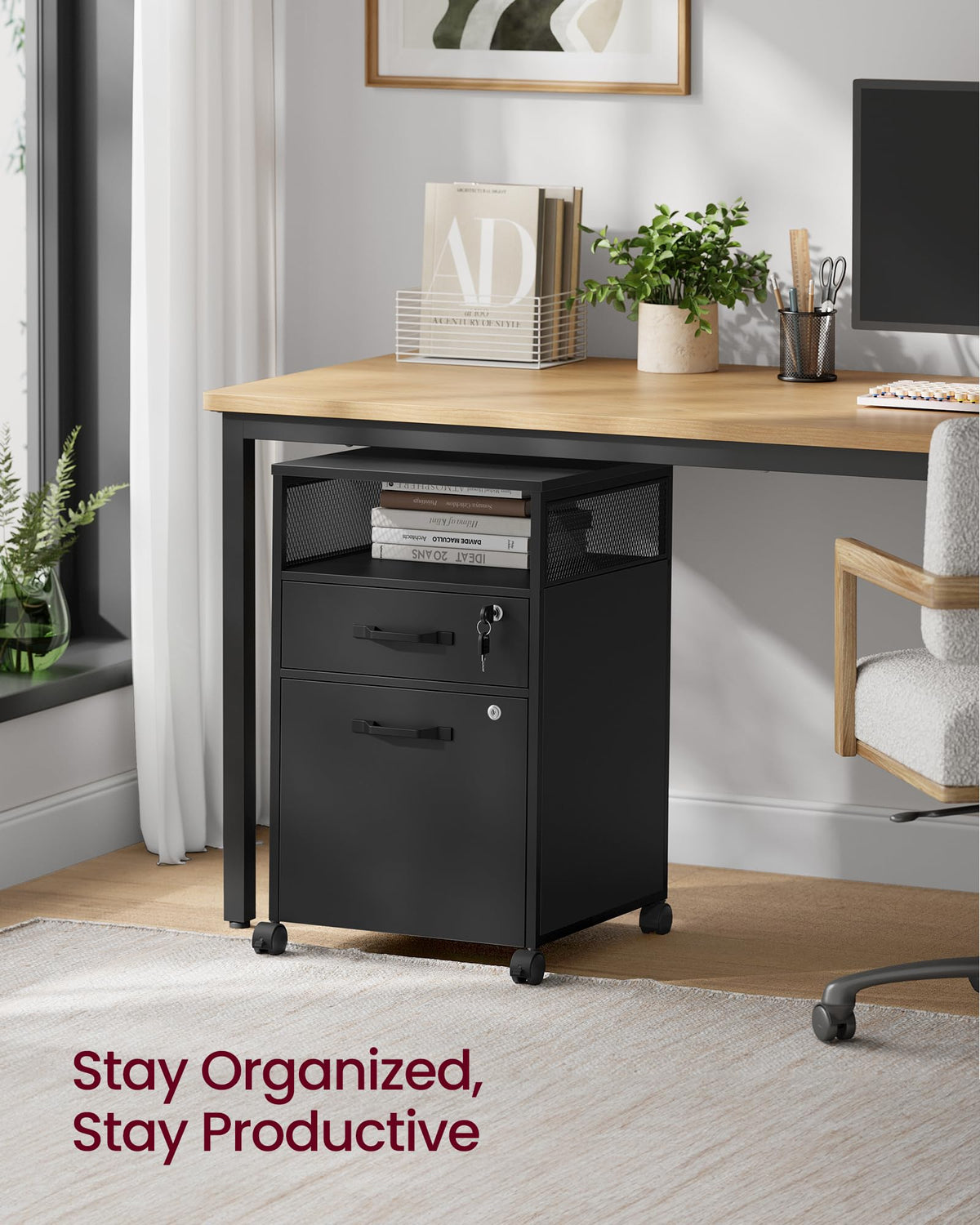 2 Drawer File Cabinet with Lock P9560