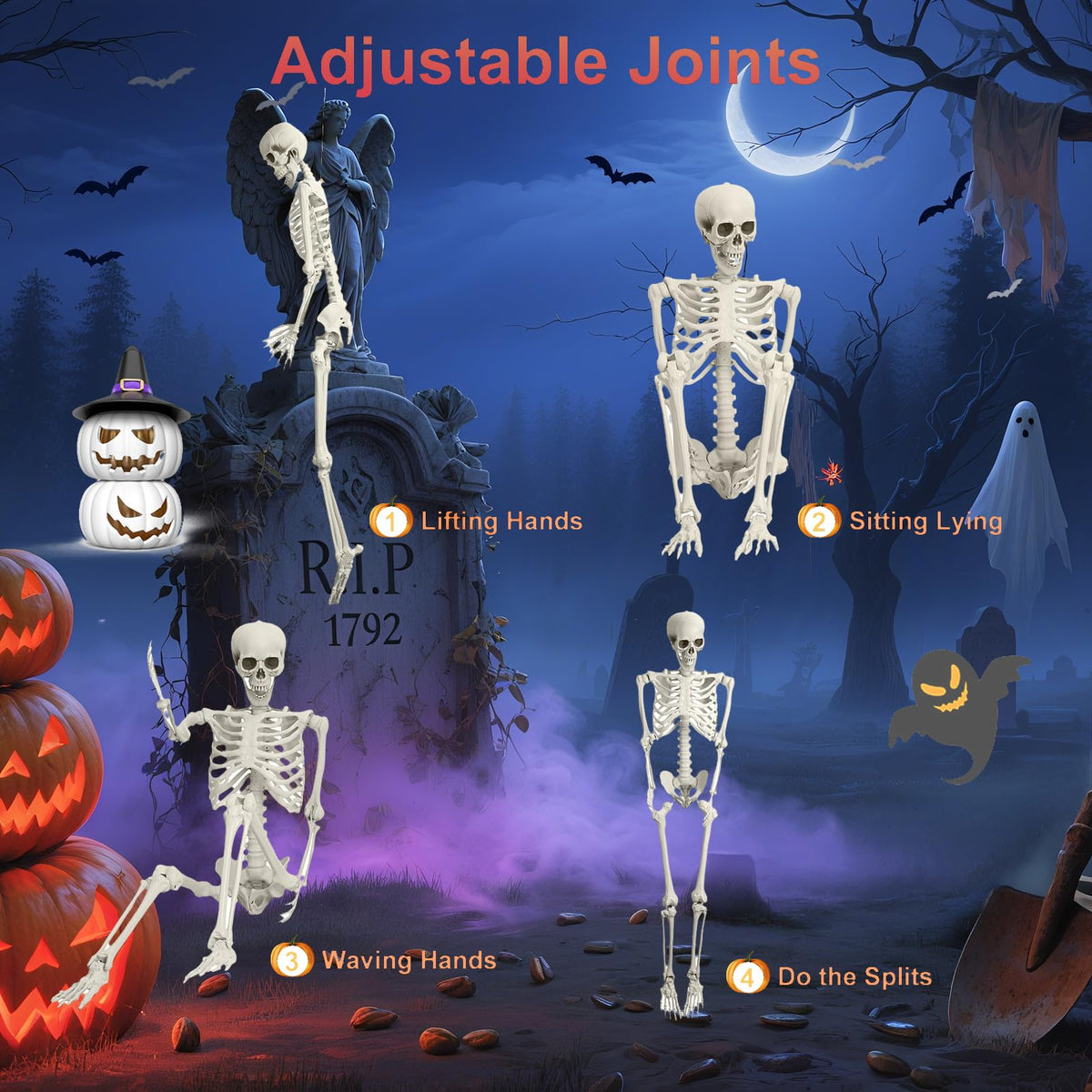 5.4FT Posable Life Size Skeleton N553