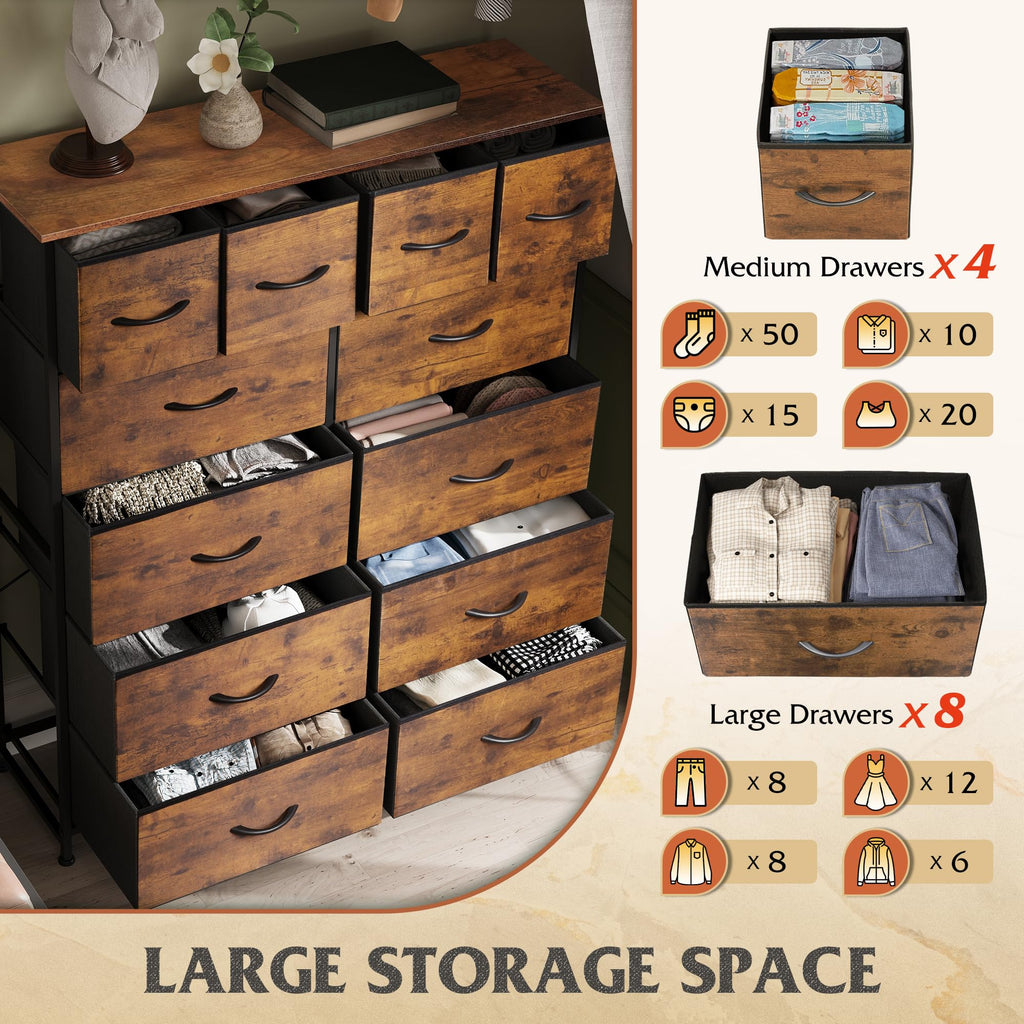 12 Drawer Fabric Dresser Storage Chest A58057