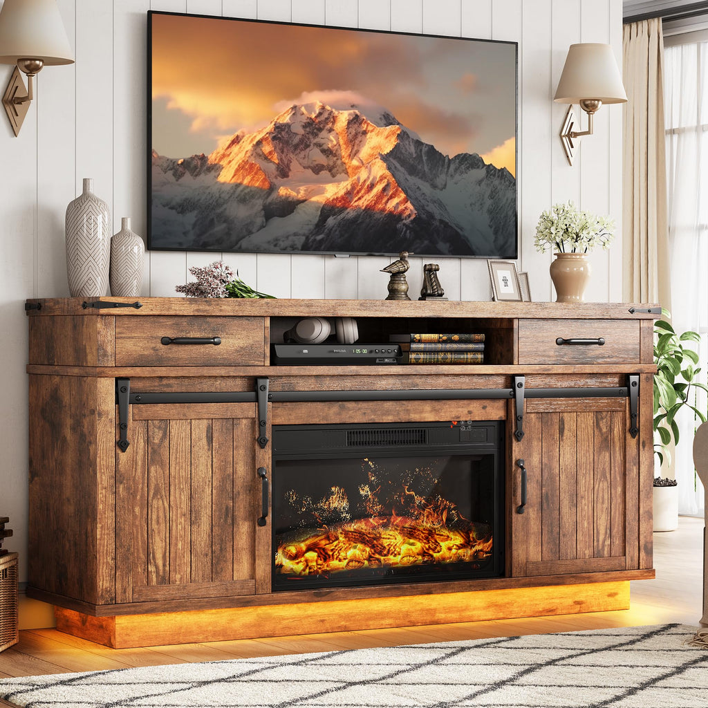 58" Electric Fireplace TV Stand with 2 Storage Drawers E75286