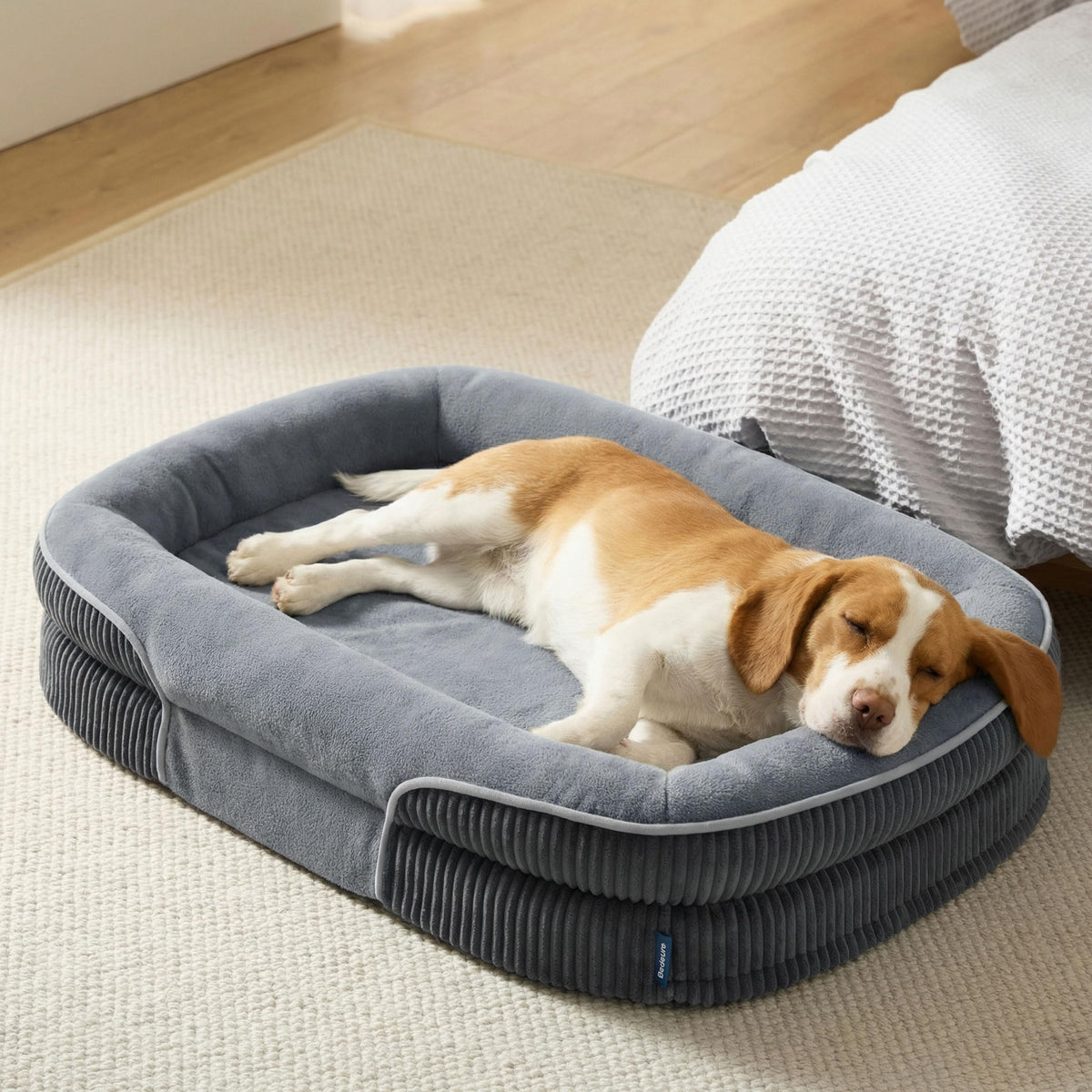 Oval Orthopedic Dog Bed 35" Grey Y479