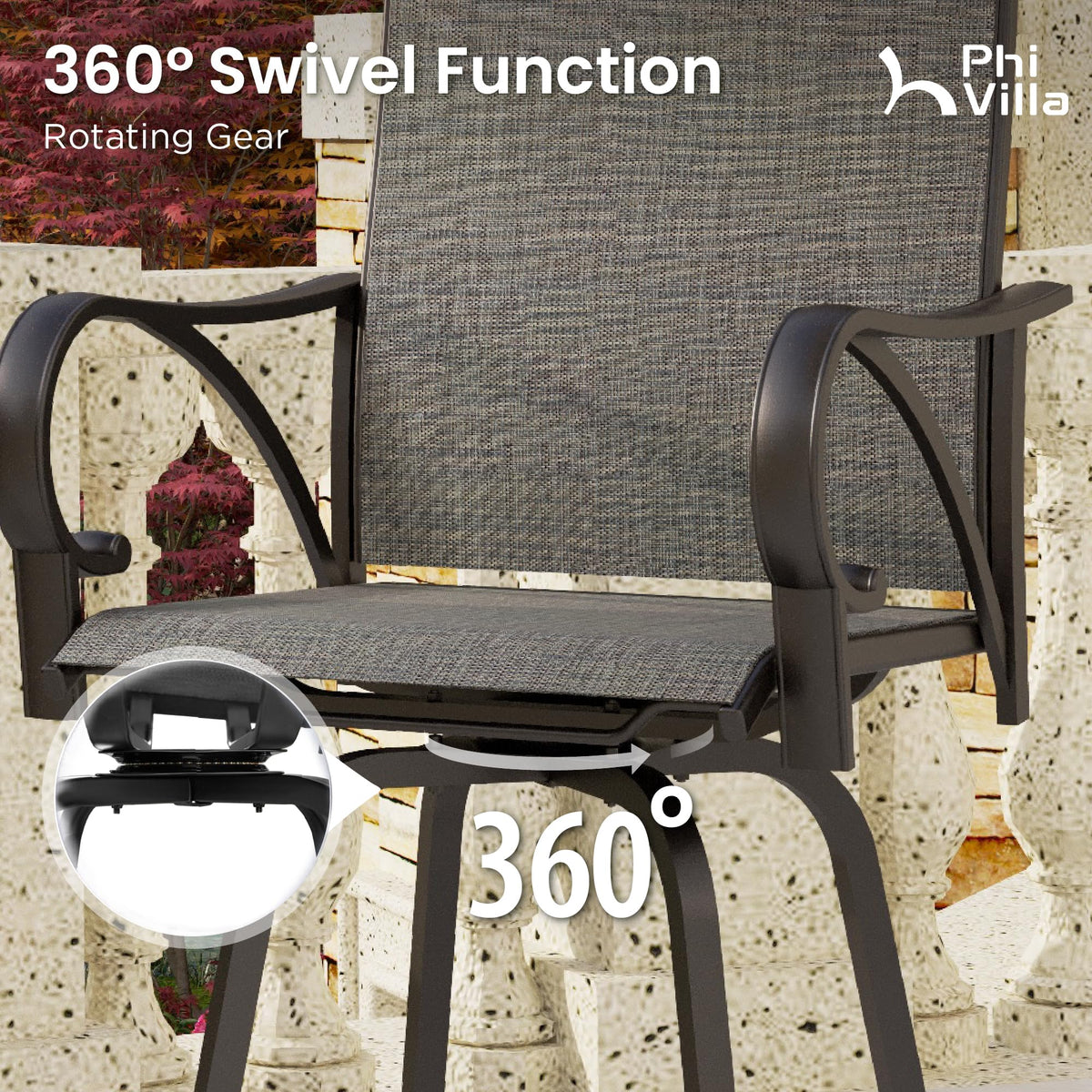 Set of 4 Swivel Outdoor Bar Stools L998