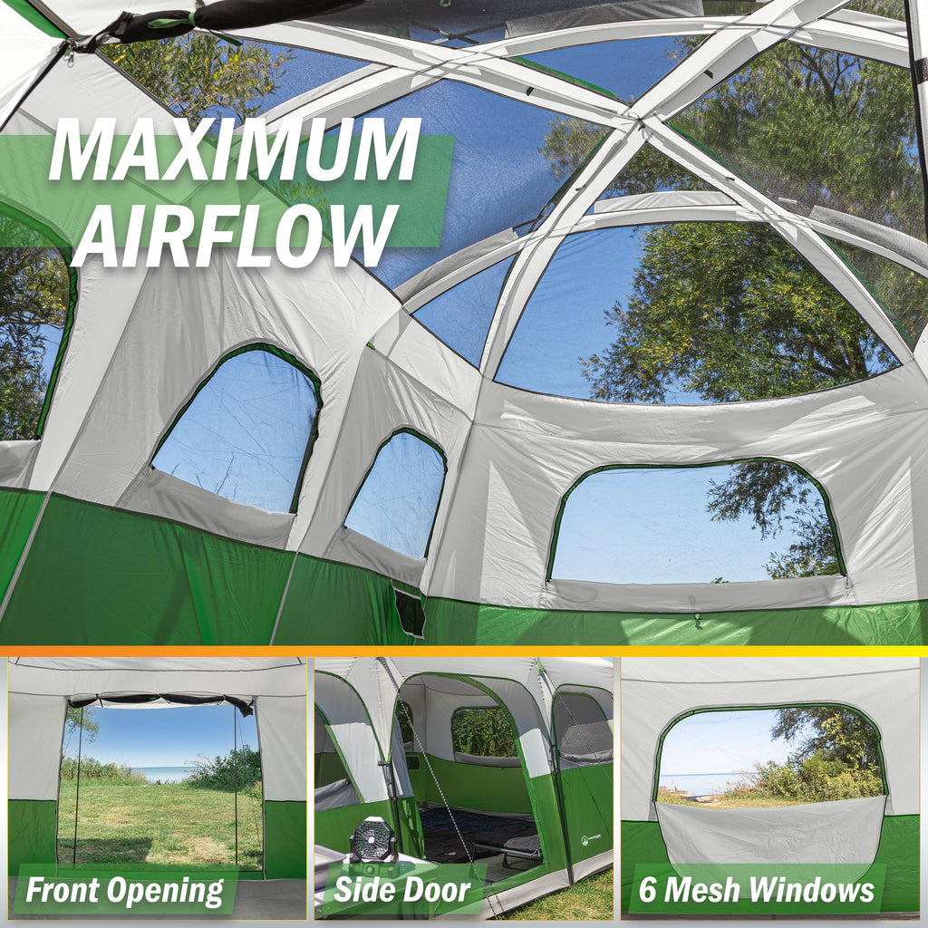 10-12 Person Camping Tent with Room Divider and Carry Bag P5208