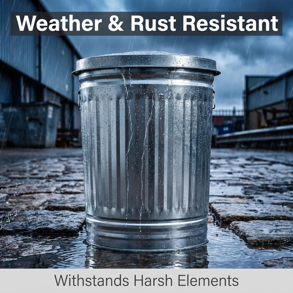 31 Gallon Galvanized Steel Trash Can with Locking Lid K4618