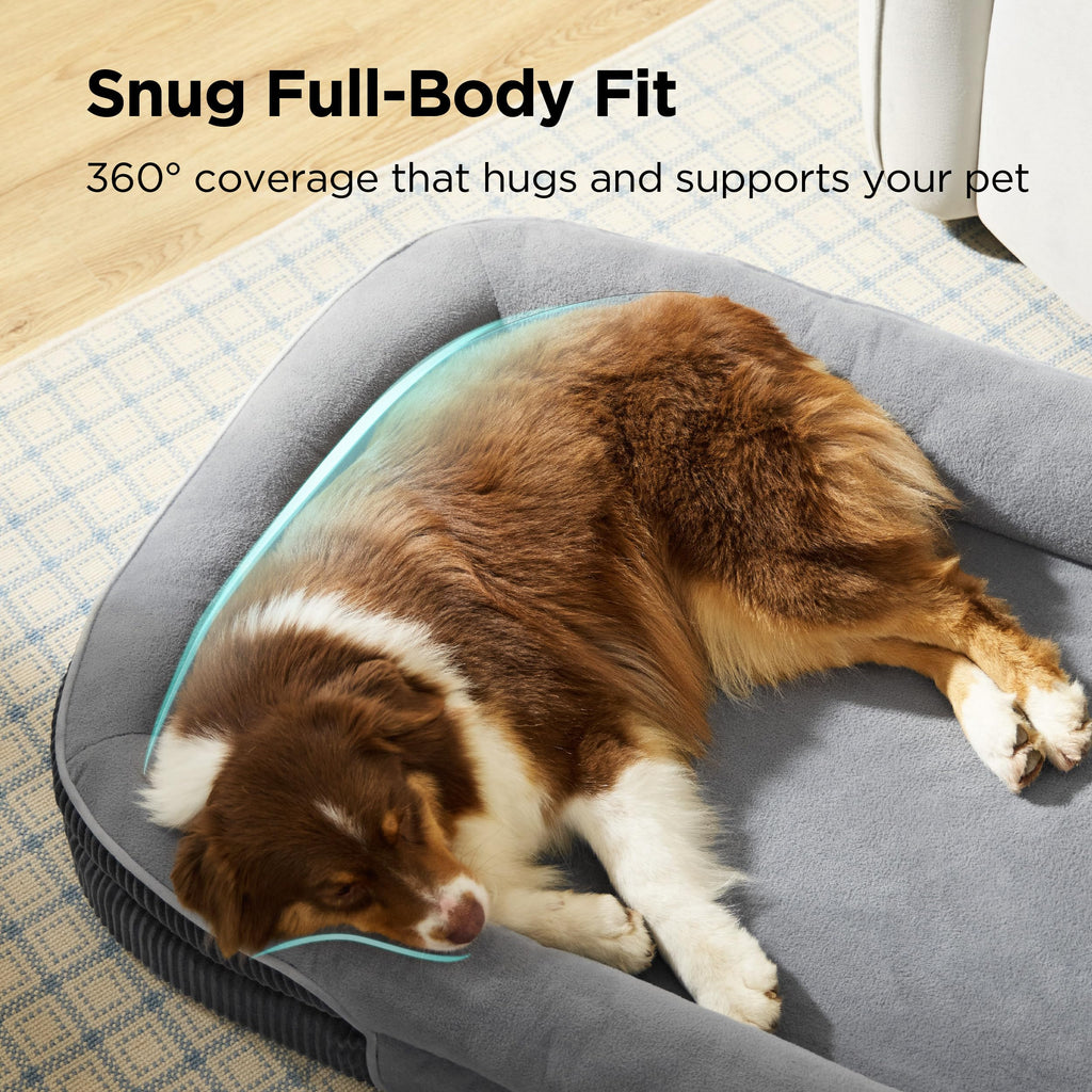 Oval Orthopedic Dog Bed 35" Grey Y479