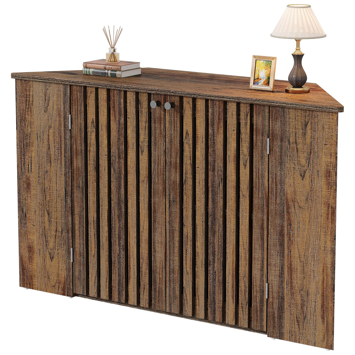 53" Farmhouse Corner TV Stand with Storage V57314