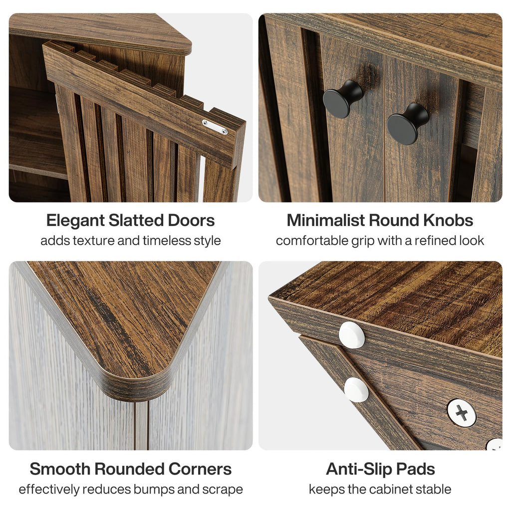 53" Farmhouse Corner TV Stand with Storage V57314