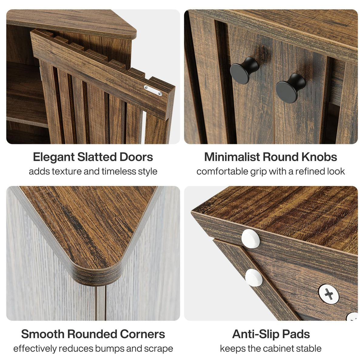 53" Farmhouse Corner TV Stand with Storage V57314