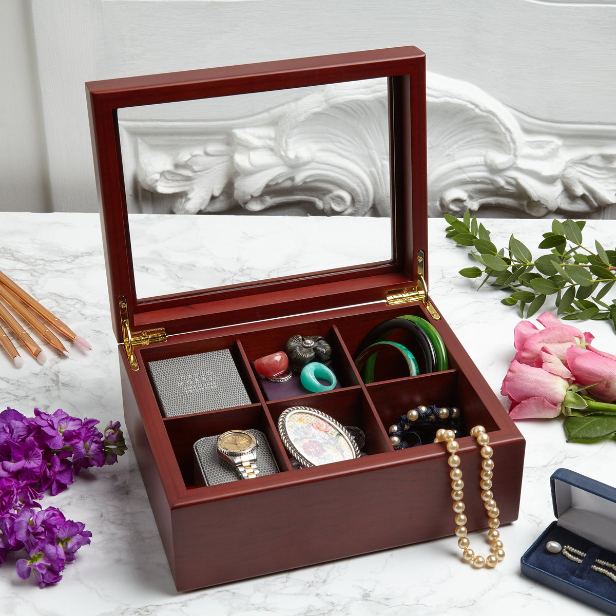Wooden Tea Bag Organizer A60672