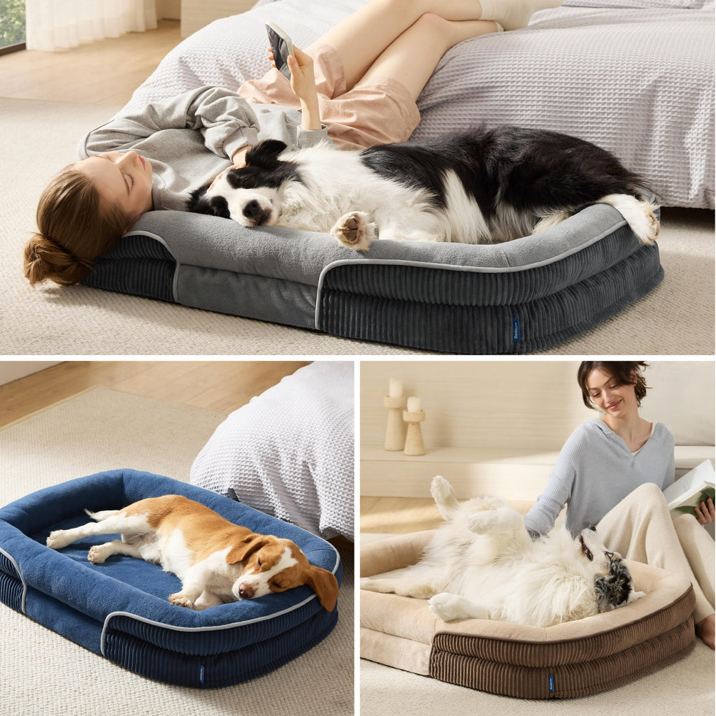 Oval Orthopedic Dog Bed 35" Grey Y479