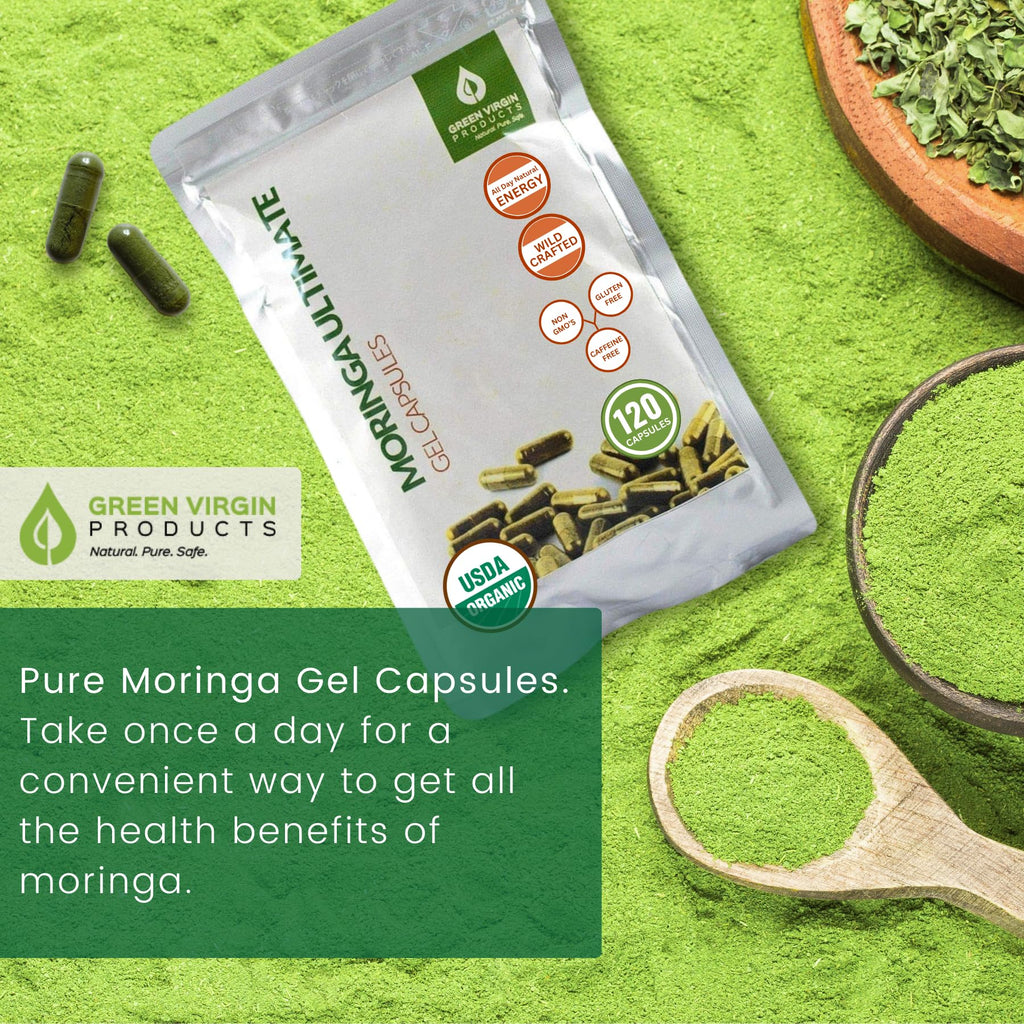 Organic Moringa Leaf Powder Vegan Capsules X145
