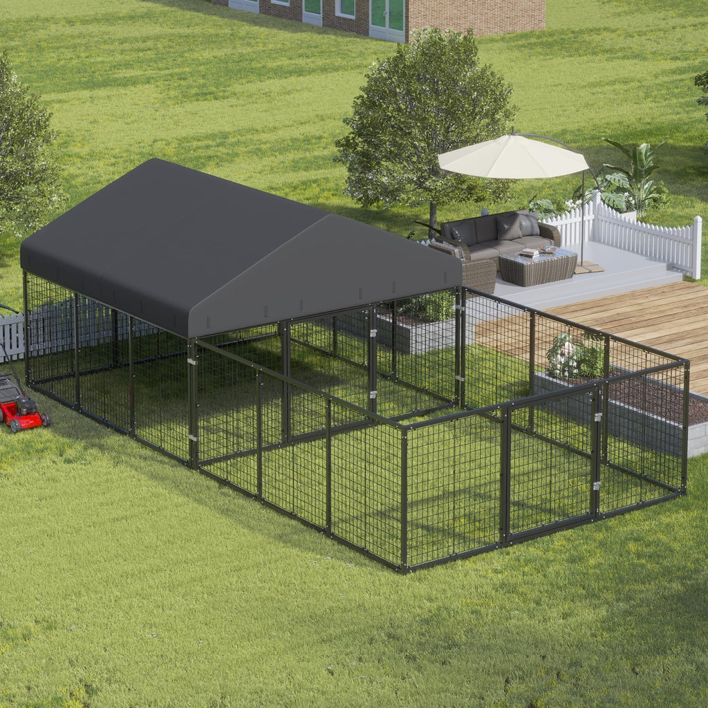 Outdoor Dog Kennel with Dog Fence N39650